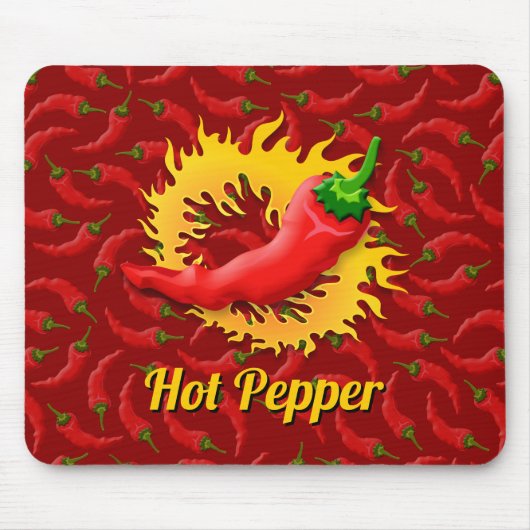 火炎マウスパッド付きコショウ マウスパッド (正面)