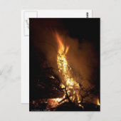 火炎マン形状燃焼焚き火写真 ポストカード (正面/裏面)