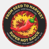 火炎ラベルつきコショウ ラウンドシール (正面)