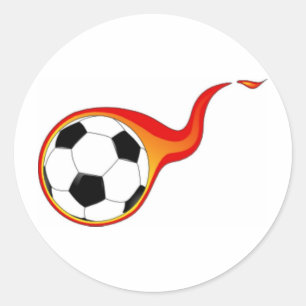 火炎付きサッカーボール ラウンドシール
