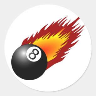 火炎付き8ボール ラウンドシール