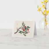 火炎伝統的日本の カード (黄色い花)