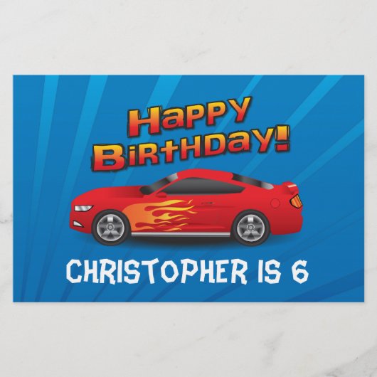 火炎少年の誕生日パーティーとホットレッドレースカー チラシ (正面)