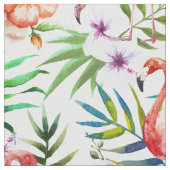 火炎式のフラミンゴの熱帯自然の庭パターン ファブリック (クローズアップ)