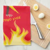 火炎放射器を持つサル キッチンタオル (四つ折り)