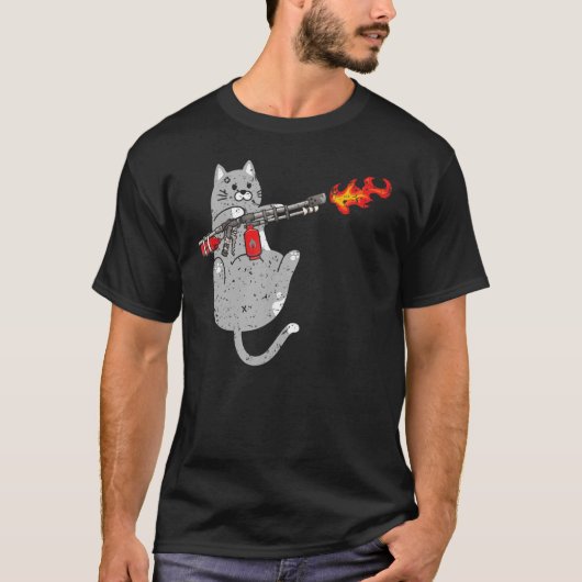 火炎放射猫火炎放射火器子猫 Tシャツ (正面)