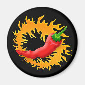 火炎磁石を使った唐辛子 マグネット (正面)