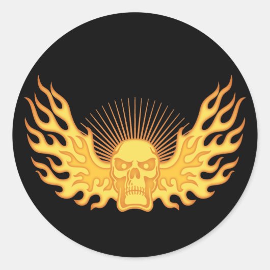 火炎翼スカル ラウンドシール (正面)