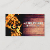 火炎 | シェフBBQロゴ | ウッド 名刺 (正面)