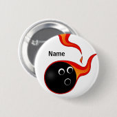 火照りボウリングボールバッジ 缶バッジ (正面&裏面)