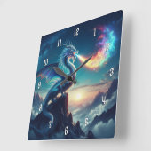 火素晴らし吹き竜 スクエア壁時計 (傾斜)