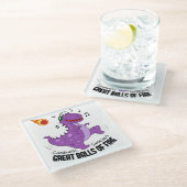 火素晴らし球恐竜流星群 ガラスコースター (アングル)