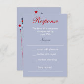 火花は7月4日の結婚式の応答カードを飛ばします 出欠カード (正面/裏面)