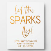 火花を飛ばすサイン金ゴールド卓上プラーク フォトプラーク (正面)