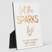 火花を飛ばすサイン金ゴールド卓上プラーク フォトプラーク (側面)