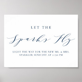 火花を飛ばす青いミニマル結婚リストスクリプト ポスター