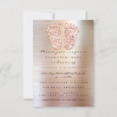 火花グリッタードリップスバラメタリックベビーシャワー足 招待状 (正面)