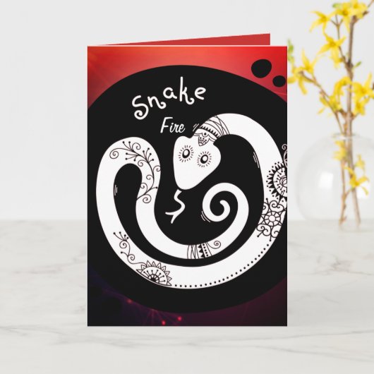 火蛇生日 カード (黄色い花)