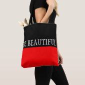 火赤い及びあなたの文字を単に着色します トートバッグ (クローズアップ)