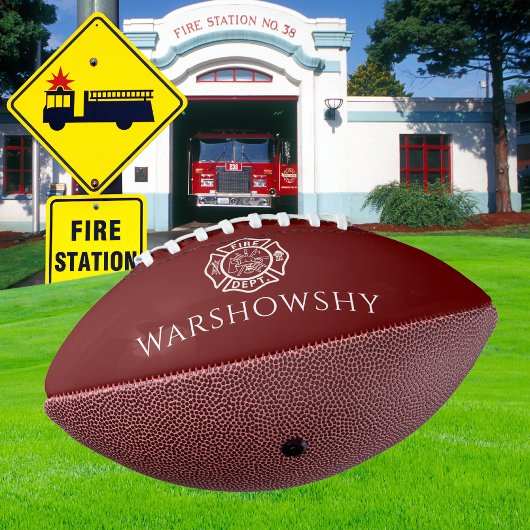火赤と白パーソナライズされた器紋章 アメリカンフットボール