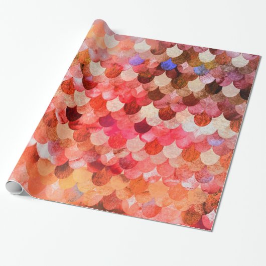 火赤マーメイドスケールズマーメイドフィッシュスケールはかりで測 ラッピングペーパー (アンロールド)