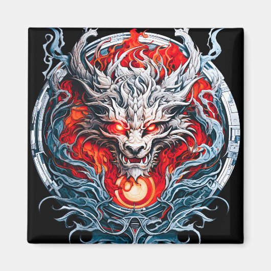 火赤火炎神話龍頭 マグネット (正面)