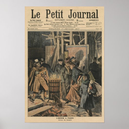 火鉢のパリスのまわりにの冬 ポスター (正面)