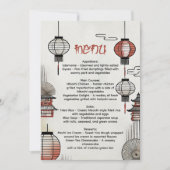 火鉢のランタン付きディナー日本のメニュー 招待状 (正面)