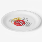 火鉢シェフ日本の寿司BBQドラゴン誕生日 ペーパープレート (アングル)