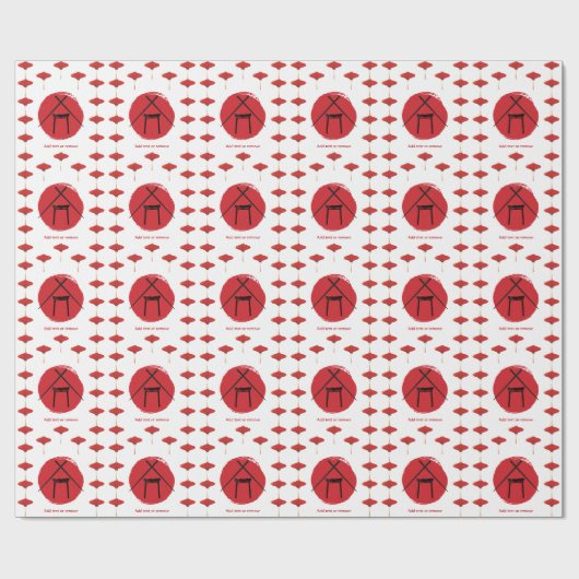 火鉢テーマバースデーパーティープライベートシェフ日本の ラッピングペーパー (フラット)