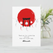 火鉢バースデーパーティー風鈴ふ日本のりん サンキューカード (スタンド正面)