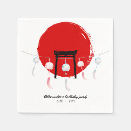 火鉢バースデーパーティー風鈴ふ日本のりん スタンダードカクテルナプキン