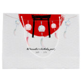 火鉢バースデーパーティー風鈴ふ日本のりん ラージペーパーバッグ (裏面)