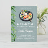 火鉢日本のテーマシックなディナーバースデーパーティー 招待状 (スタンド正面)