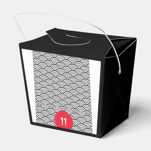 火鉢日本のディナーパーティー誕生日招待状 フェイバーボックス (裏面サイド)