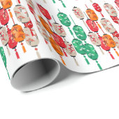 火鉢日本の灯篭シェフ誕生日パーティー ラッピングペーパー (ロールコーナー)