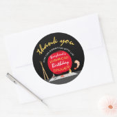 火鉢誕生日ディナー火鉢パーティーありがとう ラウンドシール (封筒)