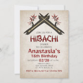 火鉢誕生日ディナー 招待状 (正面)