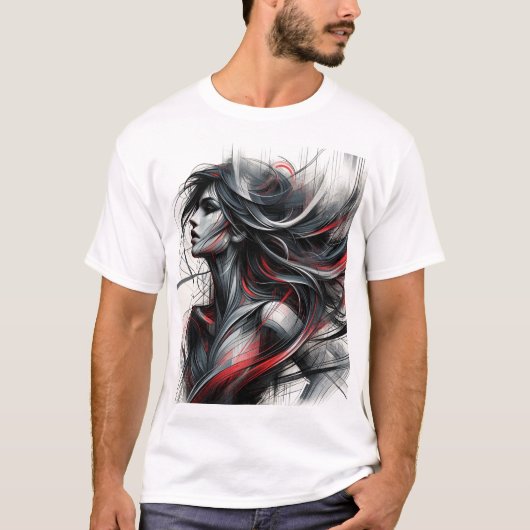 火髪の少女 Tシャツ (正面)