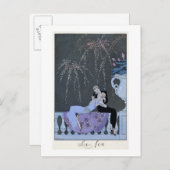 火、パウによる「フェテス・ガランテス」のイラストレーション ポストカード (正面/裏面)