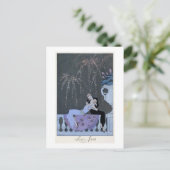 火、パウによる「フェテス・ガランテス」のイラストレーション ポストカード (スタンド正面)