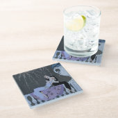 火、ポー著「祝日Galantes」のためのイラストレーション ガラスコースター (アングル)