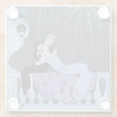 火、ポー著「祝日Galantes」のためのイラストレーション ガラスコースター (裏面)