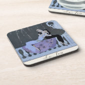 火、ポー著「祝日Galantes」のためのイラストレーション コースター (左側)