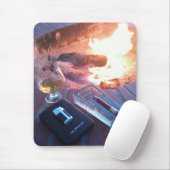 火-マウスパッドによるシガーそして飲み物 マウスパッド (マウス)