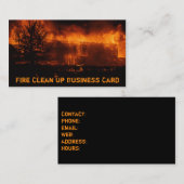火、家の非常に熱い炎の家の荒廃 名刺 (正面/裏面)