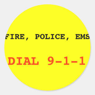 火、警察EMS 911ステッカー ラウンドシール