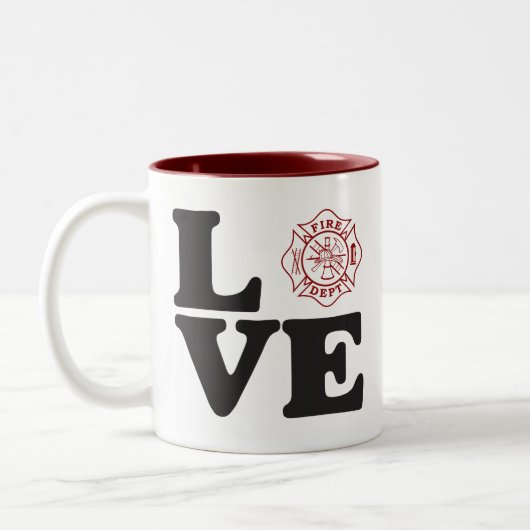火Dept "愛" 2つの調子のコーヒー・マグ ツートーンマグカップ (左)