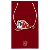 火Dept/消防士のヘルメットのギフトバッグ スモールペーパーバッグ (裏面)