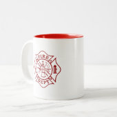 火Dept/消防士のマルタ十字のマグ ツートーンマグカップ (正面左)